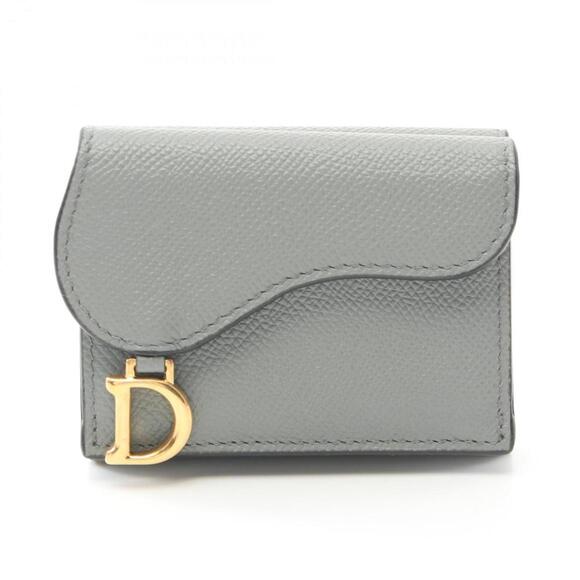 DIOR Gray Leather Wallet - Picture 1 of 9